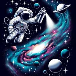 an astronaut, spray paint art generated by DALL·E 2